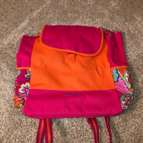 NWT Vera Bradley pink swirls campus backpack Breast cancer retired pattern pink - Picture 1 of 6
